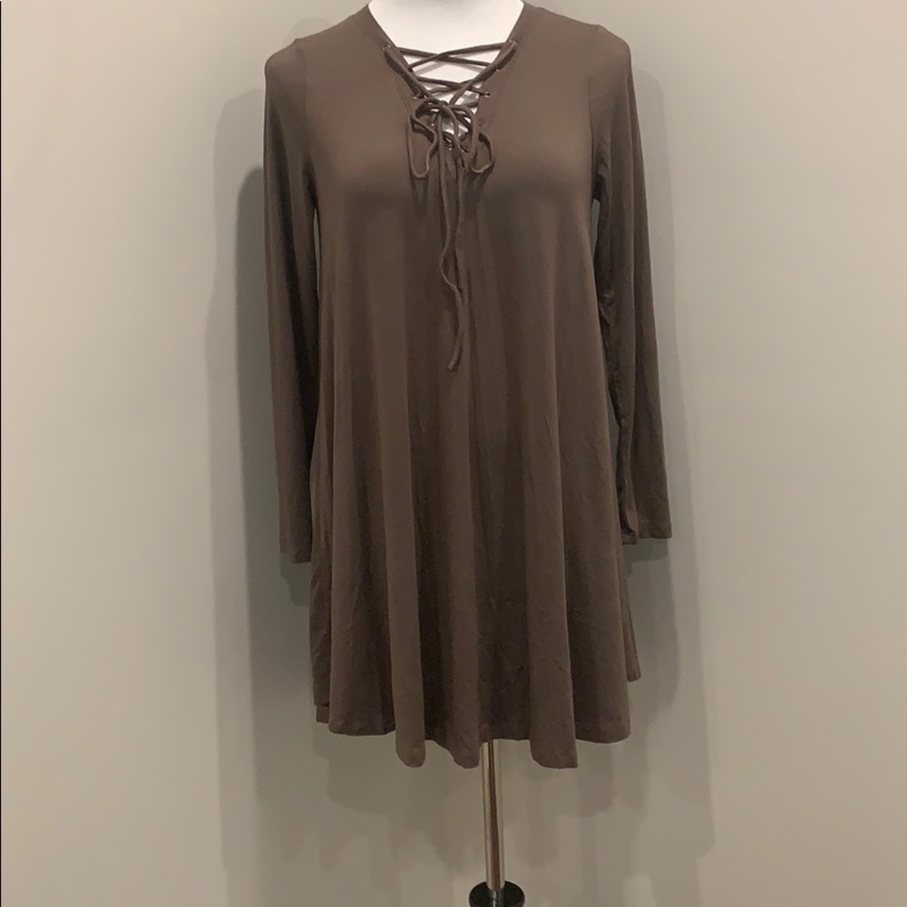 Olive green Shirt dress